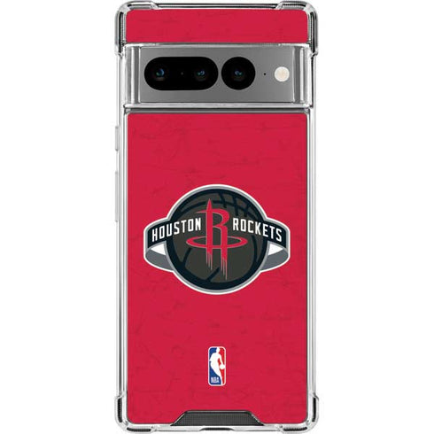 NBA Houston Rockets Distressed Google Pixel 7 Pro Clear Case